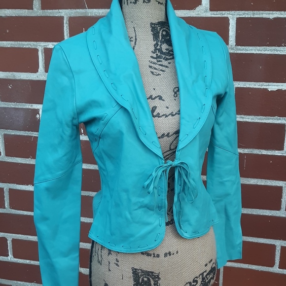 One Girl Who Leather Sweater Jacket Fringe Small - Picture 2 of 8